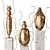 Golden Ant Statuettes Set 3D model small image 1