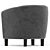 Luxurious Velvet Armchair in Charcoal 3D model small image 2