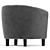 Luxurious Velvet Armchair in Charcoal 3D model small image 3