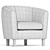 Luxurious Velvet Armchair in Charcoal 3D model small image 4