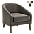 Modern Grey Armchair for Home 3D model small image 1