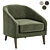 Modern Grey Armchair for Home 3D model small image 2