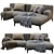  Modern Abisko Sectional Sofa 3D model small image 1