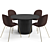 Modern Gubi Beetle Dining Set 3D model small image 3