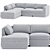 Modular Lounge Sectional: Left-Facing Configuration 3D model small image 3