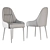 Elegant Faux Leather Dining Chair 3D model small image 4