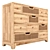 Rattan Wood Chest: Rose Grey 3D model small image 1