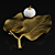 Gold Leaf Tray & Velvet Pumpkins 3D model small image 1