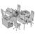 Office Workspace Set with Mac 3D model small image 5