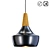 Vintage Metal and Wood Pendant Lamp 3D model small image 2