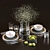  Modern Dining Set - Gray 3D model small image 4