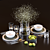  Modern Dining Set - Gray 3D model small image 5