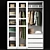 Modern White Glass Wardrobe Ikea 3D model small image 2