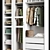 Modern White Glass Wardrobe Ikea 3D model small image 3