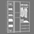 Modern White Glass Wardrobe Ikea 3D model small image 4