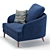 Modern Armchair MASCOT Trio Collection 3D model small image 2