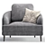 Modern Armchair MASCOT Trio Collection 3D model small image 5