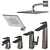 European Design Faucet Set 3D model small image 5