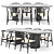 Modern Scandinavian Dining Set 3D model small image 1