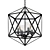 Antique Black Glass Chandelier Cage 3D model small image 1