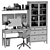 Modern Office Workplace Set 3D model small image 5