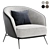 Elegant Blue Armchair - Plush Seating 3D model small image 3