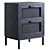 Black Cane 2-Drawer Bedside Table 3D model small image 1
