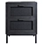Black Cane 2-Drawer Bedside Table 3D model small image 3