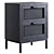 Black Cane 2-Drawer Bedside Table 3D model small image 5