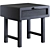 Sleek Black Cane Bedside Table 3D model small image 1