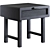 Sleek Black Cane Bedside Table 3D model small image 5