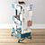 Blue 3-Tier Rolling Cart 3D model small image 4