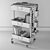 Blue 3-Tier Rolling Cart 3D model small image 5