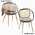 Rattan Armchair with Timber Details 3D model small image 2