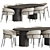 Luxury Marble and Velvet Dining Set 3D model small image 1