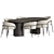 Luxury Marble and Velvet Dining Set 3D model small image 2