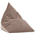 Cozy Beige Lounger: 700x700x1100mm 3D model small image 2