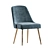 Mid-Century Velvet Dining Chair 3D model small image 3