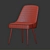 Mid-Century Velvet Dining Chair 3D model small image 4