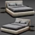 Luxurious Flou Merkurio Bed Frame 3D model small image 1