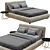 Luxurious Flou Merkurio Bed Frame 3D model small image 5