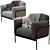 Velvet Alistair Armchair: Elegant Design 3D model small image 3