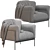 Velvet Alistair Armchair: Elegant Design 3D model small image 5