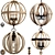 Vintage Wood Iron Pendant Lamp 3D model small image 1