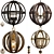 Vintage Wood Iron Pendant Lamp 3D model small image 2