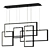 Modern Linear Canvas Chandelier 3D model small image 1