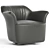 Luxury Tanned Leather Armchair AIDA 3D model small image 1