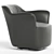 Luxury Tanned Leather Armchair AIDA 3D model small image 3