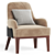 Modern Tufted Fabric Armchair Design 3D model small image 1