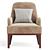 Modern Tufted Fabric Armchair Design 3D model small image 2